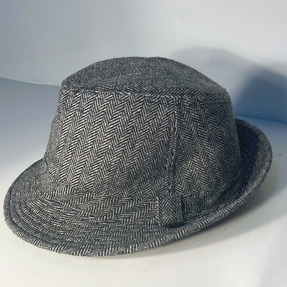 Dockers Trilby Fedora SZ L/XL Herringbone Tweed Brown & Gray